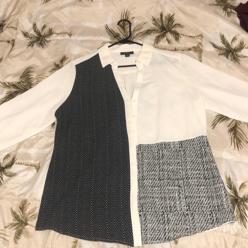 Alfani blouse L black & white print